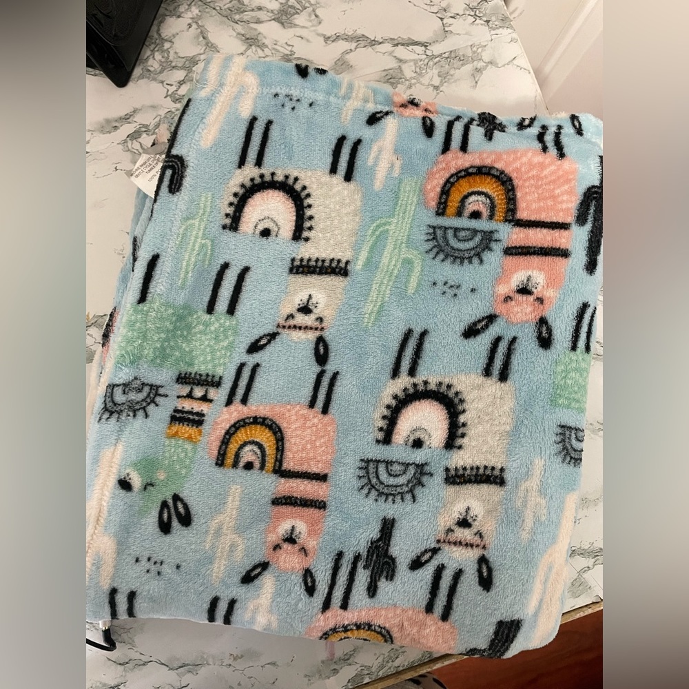 Cactus llama throw blanket